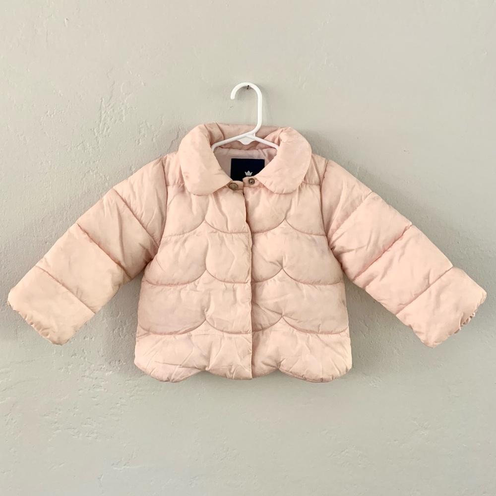 JACADI light pink toddler girl puffer jacket